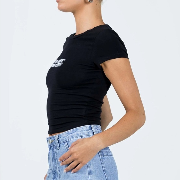 Princess Polly No Time For Love Black Tee - Picture 6 of 10